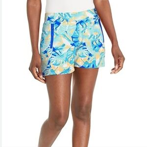 Columbia XL Blue and Yellow Athletic Shorts Vibrant Summer Style
